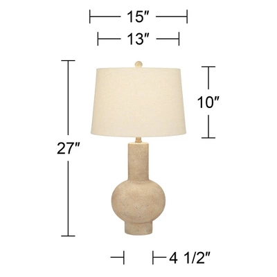 360 Lighting Sandstone Gourd 27" Tall Farmhouse Rustic Modern Coastal Table Lamp Brown Single Beige Shade Living Room Bedroom Bedside Nightstand House 7 360 Lighting Sandstone Gourd 27" Tall Farmhouse Rustic Modern Coastal Table Lamp Brown Single Beige Shade Living Room Bedroom Bedside Nightstand House - Image 7