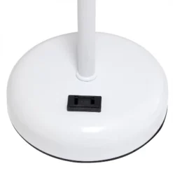 19.5" Bedside Power Outlet Base Metal Table Desk Lamp In White With Gray Fabric Shade - Creekwood Home 11 19.5" Bedside Power Outlet Base Metal Table Desk Lamp In White With Gray Fabric Shade - Creekwood Home -Adesso Shop GUEST 4fc05de6 dee0 41de a878 1eb4f661a37a