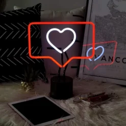 Amped Co 13 X 11 Inches Neon Desk Light Like Sign Symbol, Heart, Red And White -Adesso Shop GUEST 4fea0612 88d1 4a0d ab62 e0bf08c1b1c1