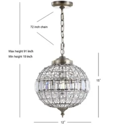 12" Crystal/Metal Georgina Chandelier Pendant (Includes Energy Efficient Light Bulb) Antique Brass - JONATHAN Y -Adesso Shop GUEST 5073dea5 2984 4a1f a267 d35b15e2c00c