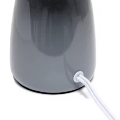10.04" Traditional Ceramic Thimble Base Bedside Table Desk Lamp With Matching Fabric Shade Gray - Simple Designs -Adesso Shop GUEST 507b9a8a d580 4bc4 9344 0f95ab730ea4