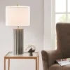 Tristan Ceramic Wood (Includes LED Light Bulb) Table Lamp With White Base And Cream Shade - Ink+Ivy