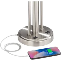 Possini Euro Design Wagner Modern Table Lamp 29 3/4" Tall Brushed Nickel With USB Charging Port And LED Gooseneck Lights White Shade For Living Room 10 Possini Euro Design Wagner Modern Table Lamp 29 3/4" Tall Brushed Nickel With USB Charging Port And LED Gooseneck Lights White Shade For Living Room -Adesso Shop GUEST 5137e03a 8258 477e 8b65 0bec03d98310