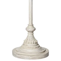 360 Lighting Vintage Chic Floor Lamp 60" Tall Antique White Washed Ivory Brocade Fabric Bell Shade For Living Room Reading Bedroom Office -Adesso Shop GUEST 520da67c 0ae9 406f b60e c590a964fb78