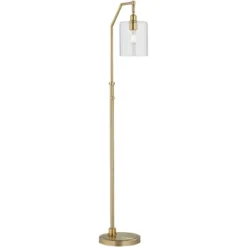 Possini Euro Design Kipling Modern 62 1/2" Tall Downbridge Arc Floor Lamp Warm Gold Metal Clear Glass Shade For Living Room Reading House -Adesso Shop GUEST 52dbd3a2 6537 44d4 abc1 e679cd209df7