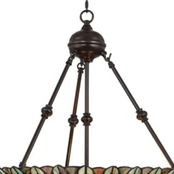 Robert Louis Tiffany Bronze Pendant Chandelier 20" Wide Rustic Peacock Stained Art Glass 3-Light Fixture For Dining Room House Kitchen Island Entryway -Adesso Shop GUEST 52ea19db f0d1 4d94 a5d1 0f1f4978b92a