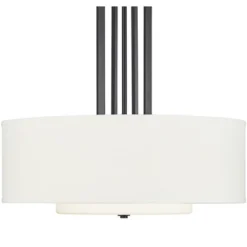 Possini Euro Design Sundry Semi Gloss Black Drum Pendant Chandelier 24" Wide Modern Double Shade 4-Light Fixture For Dining Room Foyer Kitchen Island -Adesso Shop GUEST 52fd8ca0 abd5 4f7d 82a5 a77989eb47f4