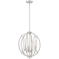 Possini Euro Design Spherical Brushed Nickel Pendant Chandelier 16" Wide Modern Orb 3-Light Fixture For Dining Room House Foyer Kitchen Island Bedroom -Adesso Shop GUEST 53981008 6d8c 439b 9840 62ab4917ae62
