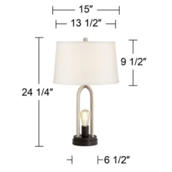 360 Lighting Marcel Modern Table Lamps Set Of 2 24 1/4" High Brushed Nickel With LED Nightlight USB Charging Port White Shade For Bedroom House Desk 12 360 Lighting Marcel Modern Table Lamps Set Of 2 24 1/4" High Brushed Nickel With LED Nightlight USB Charging Port White Shade For Bedroom House Desk -Adesso Shop GUEST 5398ce6a 20f8 406a b3af ac5d96b3f3c8