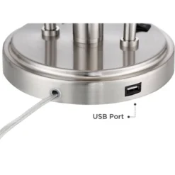 Possini Euro Design Wagner Modern Table Lamp 29 3/4" Tall Brushed Nickel With USB Charging Port And LED Gooseneck Lights White Shade For Living Room 11 Possini Euro Design Wagner Modern Table Lamp 29 3/4" Tall Brushed Nickel With USB Charging Port And LED Gooseneck Lights White Shade For Living Room -Adesso Shop GUEST 53d34396 0407 443b 993a c82bff3e8dfb