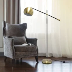 Swivel Floor Lamp With Inner Dome Shade Antique Brass - Lalia Home -Adesso Shop GUEST 54187952 83f0 419f 9c2e b954c8d82690