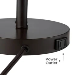 360 Lighting Heyburn Modern Accent Table Lamps 20" High Set Of 2 Bronze With USB And AC Power Outlet In Base Oatmeal Cylinder Shade For Bedroom Desk -Adesso Shop GUEST 54b2920b d57f 4138 a09c 540ae32a9564