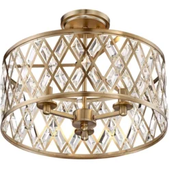 Possini Euro Design Tanz Modern Ceiling Light Semi Flush Mount Fixture 16 1/2" Wide Satin Brass 3-Light Clear Glass Crystal For Bedroom Kitchen House 6 Possini Euro Design Tanz Modern Ceiling Light Semi Flush Mount Fixture 16 1/2" Wide Satin Brass 3-Light Clear Glass Crystal For Bedroom Kitchen House -Adesso Shop GUEST 55583c83 3f1a 491e 99f0 721cc5f30cd0