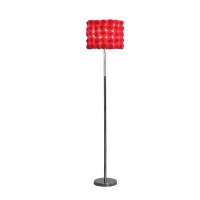 63" Red Roses In Bloom Acrylic Metal Floor Lamp - Ore International 1 63" Red Roses In Bloom Acrylic Metal Floor Lamp - Ore International