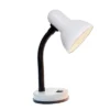 14.25" Traditional Fundamental Metal Desk Task Lamp And Bowl Shaped Shade With Flexi Gooseneck White - Creekwood Home
