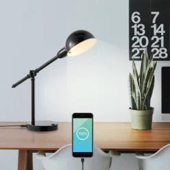 20.25" Curtis Vintage Industrial Iron Adjustable Dome Shade Task Lamp With USB Charging Port (Includes LED Light Bulb) - JONATHAN Y 15 20.25" Curtis Vintage Industrial Iron Adjustable Dome Shade Task Lamp With USB Charging Port (Includes LED Light Bulb) - JONATHAN Y -Adesso Shop GUEST 56006c0e 9012 4c38 bdc6 7ec02e417cf6