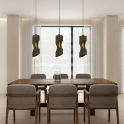 6" X 6" Wood Zamora Pendant With Clear Glass Shade Dark Brown - Cal Lighting