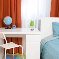 10.5" Petite Metal Stick Bedside Table Desk Lamp In Sand Nickel With Fabric Shade Green - Creekwood Home -Adesso Shop GUEST 5635a17c 8930 43fe 9d7f b73f6a12a28c