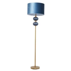 Fabric Floor Lamp With Drum Shade Blue - Olivia & May -Adesso Shop GUEST 57338c9a f125 4b0a 817a 1825db70f5ec
