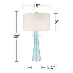 Possini Euro Design Modern Table Lamps 28.5" Tall Set Of 2 Light Sky Blue Fluted Glass White Drum Shade For Living Room Bedroom Office Family 12 Possini Euro Design Modern Table Lamps 28.5" Tall Set Of 2 Light Sky Blue Fluted Glass White Drum Shade For Living Room Bedroom Office Family -Adesso Shop GUEST 57dd0ed2 209b 4d27 a431 483739c19f17