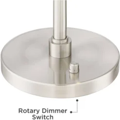 Possini Euro Design Eliptik Modern Desk Table Lamp 24 1/2" High Satin Nickel LED Swing Arm Adjustable Height For Bedroom Living Room Nightstand Office -Adesso Shop GUEST 57f95403 f17c 44cc 98ac ed3ad7d4f9f9