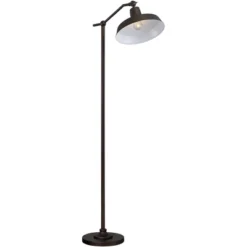 360 Lighting Kayne Rustic Farmhouse Floor Lamp Standing 61" Tall Satin Bronze Metal Downbridge Shade For Living Room Reading Bedroom Office House Home -Adesso Shop GUEST 587e4316 8536 49c7 9847 fea0b08705a3