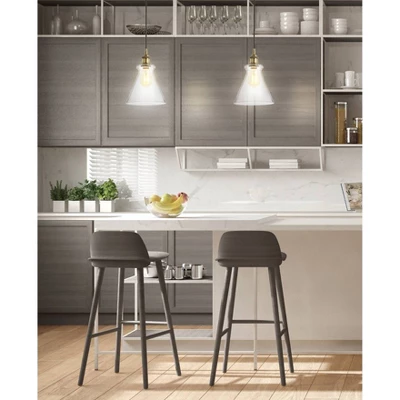 7.5" Adjustable Metal Goldwater Drop Pendant (Includes Energy Efficient Light Bulb) Brass - JONATHAN Y 4 7.5" Adjustable Metal Goldwater Drop Pendant (Includes Energy Efficient Light Bulb) Brass - JONATHAN Y - Image 4