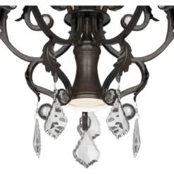 Kathy Ireland French Bronze Chandelier 31" Wide Rustic Crystal Amber Bell Glass 5-Light Fixture For Dining Room House Home Kitchen -Adesso Shop GUEST 58b3a46b 327e 4626 841e 5aadaa6fefec