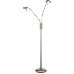 360 Lighting Casper Traditional Pharmacy Floor Lamp 63" Tall Brushed Nickel 2-Light LED Adjustable Arm Swivel Head For Living Room Bedroom -Adesso Shop GUEST 5901084f a1bf 42e5 911c 0c927fb67b57