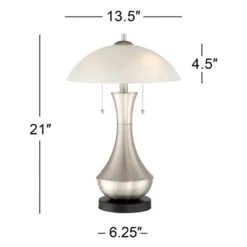 360 Lighting Simon Modern Accent Table Lamps Set Of 2 21" High Silver With USB Charging Port White Glass Dome Shade For Bedroom Living Room House Desk 13 360 Lighting Simon Modern Accent Table Lamps Set Of 2 21" High Silver With USB Charging Port White Glass Dome Shade For Bedroom Living Room House Desk -Adesso Shop GUEST 59be30bd 9312 4556 be94 da36f3f8f371