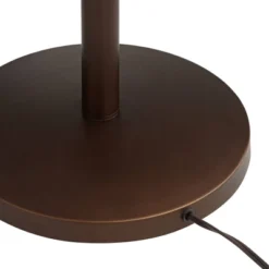 Franklin Iron Works Industrial Rustic Farmhouse Floor Lamp With USB Port 61" Tall Oil Rubbed Bronze Downbridge LED Seeded Glass Shade For Living Room -Adesso Shop GUEST 59fd9958 3395 4fb6 8e22 b3cccc88e4a1