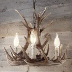 18" LED Adjustable Resin Antler Chandelier Brown - Jonathan Y -Adesso Shop GUEST 5a853556 55e4 44fb adb1 f333c813dbc9