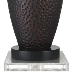 Franklin Iron Works Kaly Rustic Table Lamps With Square Risers 25" High Set Of 2 Oil Rubbed USB Charging Port Bronze Drum Shade For Living Room Desk -Adesso Shop GUEST 5a998ad3 2578 4574 983c d495916aea4a