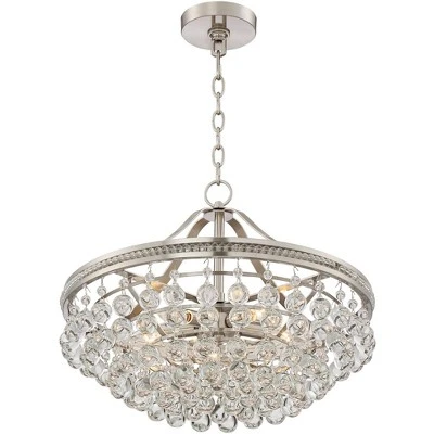 Vienna Full Spectrum Wohlfurst Brushed Nickel Pendant Chandelier 20 1/4" Wide Clear Crystal 5-Light Fixture For Dining Room House Foyer Kitchen Island 2 Vienna Full Spectrum Wohlfurst Brushed Nickel Pendant Chandelier 20 1/4" Wide Clear Crystal 5-Light Fixture For Dining Room House Foyer Kitchen Island - Image 2