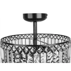 15.25" Glass And Metal Tiered Jeweled Semi Flush Mount Ceiling Light - River Of Goods -Adesso Shop GUEST 5bddd560 823b 46b8 8a38 437cc9fd3dc5