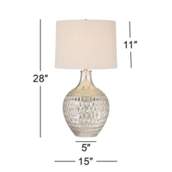 360 Lighting Waylon Modern Table Lamp 28" Tall Textured Mercury Glass Off White Tapered Drum Shade For Bedroom Living Room Bedside Nightstand Office 11 360 Lighting Waylon Modern Table Lamp 28" Tall Textured Mercury Glass Off White Tapered Drum Shade For Bedroom Living Room Bedside Nightstand Office -Adesso Shop GUEST 5bf090a1 36cf 48cf a0a1 028d6ce81919