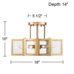 Possini Euro Design Casa Star Modern Ceiling Light Semi Flush Mount Fixture 16" Wide Warm Brass 6-Light Clear Glass For Bedroom Kitchen Living Room -Adesso Shop GUEST 5c0b3116 7e4d 4961 93f4 b249f0d41d17