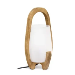 15" Organic Contemporary Natural Wood Accented Table Desk Lamp With Translucent Glass Shade - Lalia Home -Adesso Shop GUEST 5c20b316 eaed 4938 8a32 53cdf42cae29