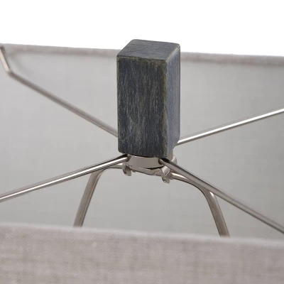 Brampton Open Scroll Design Table Lamp With Rectangle Shade Blue - StyleCraft 4 Brampton Open Scroll Design Table Lamp With Rectangle Shade Blue - StyleCraft - Image 4