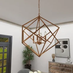 Modern Metal Chandelier With Link Style Chain Gold - Olivia & May 19 Modern Metal Chandelier With Link Style Chain Gold - Olivia & May -Adesso Shop GUEST 5c9a255a a024 46ac 921b 27a4ded155c0