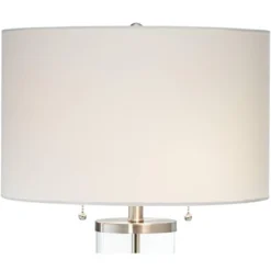 Possini Euro Design Fritz Modern Table Lamp 26 1/2" High Silver Clear Glass Column With USB And AC Power Outlet In Base Drum Shade For Bedroom Desk 13 Possini Euro Design Fritz Modern Table Lamp 26 1/2" High Silver Clear Glass Column With USB And AC Power Outlet In Base Drum Shade For Bedroom Desk -Adesso Shop GUEST 5cdb1959 336d 4d28 80b8 7fd77310c8d7 1