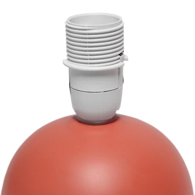 8.66" 2pk Petite Ceramic Orb Base Bedside Table Lamps With Matching Tapered Drum Shade Orange - Creekwood Home 5 8.66" 2pk Petite Ceramic Orb Base Bedside Table Lamps With Matching Tapered Drum Shade Orange - Creekwood Home - Image 5