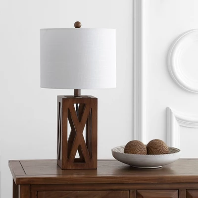 21.5" Wood Stewart Table Lamp (Includes LED Light Bulb) Brown - Jonathan Y 2 21.5" Wood Stewart Table Lamp (Includes LED Light Bulb) Brown - Jonathan Y - Image 2
