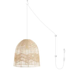 17.5" 1-Light Sofia Farmhouse Coastal Rattan LED Pendant Brown - JONATHAN Y -Adesso Shop GUEST 5d6e6191 181b 471d 9e49 44a01e0bb511