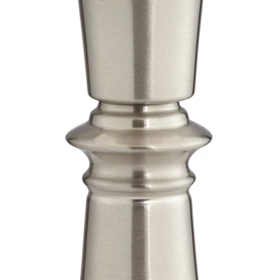 360 Lighting Seymore Modern Table Lamps 26" High Set Of 2 With USB Port Silver LED Touch On Off Burlap Linen Drum Shade For Bedroom Living Room Desk 5 360 Lighting Seymore Modern Table Lamps 26" High Set Of 2 With USB Port Silver LED Touch On Off Burlap Linen Drum Shade For Bedroom Living Room Desk - Image 5