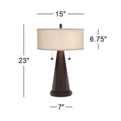 Franklin Iron Works Craig Rustic Farmhouse Accent Table Lamps 23" High Set Of 2 Bronze With USB Charging Port Natural Drum Shade For Bedroom Desk 11 Franklin Iron Works Craig Rustic Farmhouse Accent Table Lamps 23" High Set Of 2 Bronze With USB Charging Port Natural Drum Shade For Bedroom Desk -Adesso Shop GUEST 5e25fc59 2f01 4550 adeb 3b54dc0aa52a