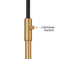 Possini Euro Design Tarrah Mid Century Modern 63" Tall Chairside Arc Floor Lamp Gold Black Metal Clear Glass Shade For Living Room House -Adesso Shop GUEST 5fdd3f6a 2906 4028 af93 13a02082d8a8