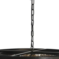 Metal Chandelier With Draped Wood Beads Light Beige - Storied Home -Adesso Shop GUEST 605cba00 c26f 4fe8 be22 6e6a27764b4a