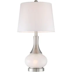 360 Lighting Serrena Modern Accent Table Lamp 23" High White Glass Brushed Nickel Metal With Nightlight Drum Shade For Bedroom Living Room House Home 12 360 Lighting Serrena Modern Accent Table Lamp 23" High White Glass Brushed Nickel Metal With Nightlight Drum Shade For Bedroom Living Room House Home -Adesso Shop GUEST 611c9c6c 94c6 4583 8cd6 ddbf5f95b002