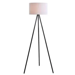 61.25" Metal Tripod Floor Lamp With Linen Shade Black/White - Cresswell Lighting -Adesso Shop GUEST 621ee2e0 acfb 44e1 83a6 ff3a6f8e8649